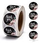 1 Inch Thank You Stickers, Self-Adhesive Paper Gift Tag Stickers, Adhesive Labels On A Roll for Party, Christmas Holiday Decorative Presents, Word