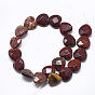 Natural Red Rainbow Jasper Beads Strands, Faceted, Heart
