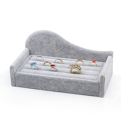 Velvet Ring Display Cases, Sofa-Shaped Ring Organizer Holder