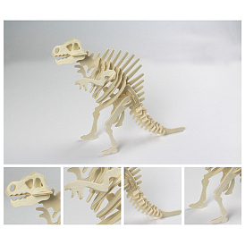 Деревянные сборные игрушки животных для мальчиков и девочек, 3d модель головоломки для детей, спинозавр