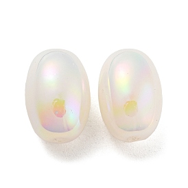 Perla de imitación de plástico abs, iridiscencia, oval