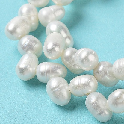Natural Cultured Freshwater Pearl Beads Strands, Grade 3A, Rice