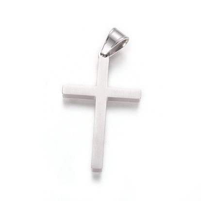 Placage ionique (ip) 304 pendentifs en acier inoxydable, avec strass cristal, croix