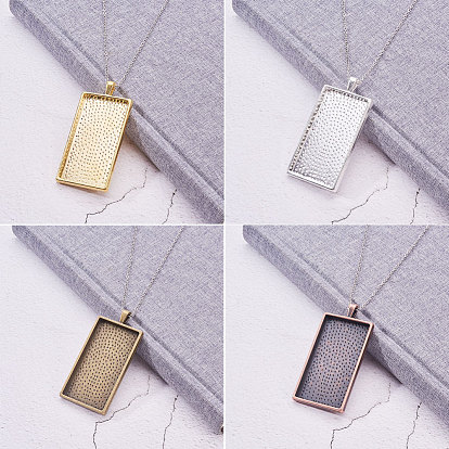 NBEADS DIY Pendant Making Kit, Including Square Tibetan Style Zinc Alloy Pendant Trays and Transparent Glass Cabochons for Photo Pendant Jewelry Craft Making