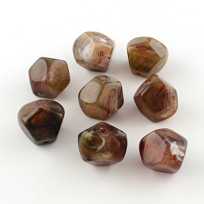 Perles acryliques de pierres fines d'imitation, 20x22x21mm, trou: 3 mm, environ 89 pcs / 500 g