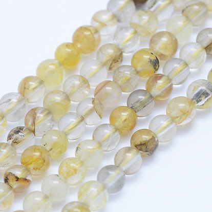 Perles de quartz dendritiques naturelles, ronde