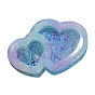 DIY Double Heart Silicone Molds, Quicksand Molds, Resin Casting Molds, for UV Resin, Epoxy Resin Craft Making