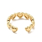 Heart Wrap Open Cuff Ring, Rack Plating Brass Jewelry for Women, Cadmium Free & Lead Free
