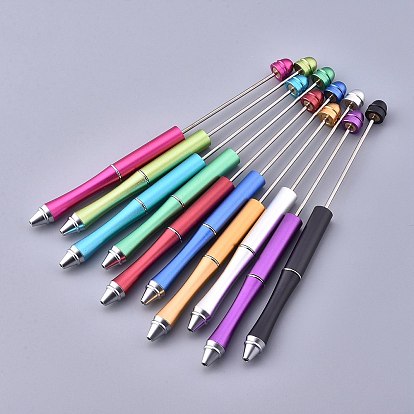 Stylos en plastique perlables, stylo à bille à encre noire, pour la décoration de stylo bricolage