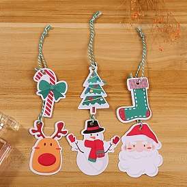 Juego de etiquetas colgantes de papel para decoración de pasteles, tema de la Navidad, etiquetas de regalo tarjetas embalaje para hornear