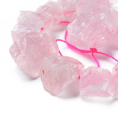 Природного розового кварца нитей бисера, сверху просверленные бусы, грубый необработанный камень, самородки