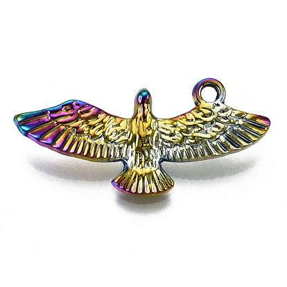 Rainbow Color Alloy Pendants, Cadmium Free & Lead Free, Eagle, Seagull Charms