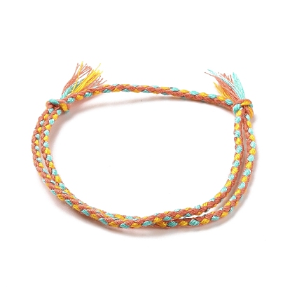 Bracelet cordon ajustable tressé en polyester, bracelet d'amitié tressé pour femme