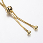Adjustable Brass Micro Pave Cubic Zirconia Bolo Bracelets, Slider Bracelets, with Brass Box Chains, Fleur De Lis