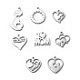 Mother's Day Theme 304 Stainless Steel Pendants, Stainless Steel Color, Pregnant Woman/Child/Mother/Heart Charms