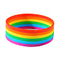 Pulsera de silicona con la bandera del orgullo del color del arco iris, pulsera de cordón para mujer