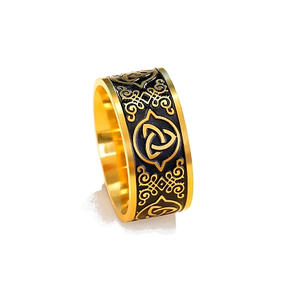 Anillos de dedo con nudo trinitario/triquetra esmaltado de acero inoxidable, anillo Claddagh