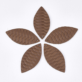 Eco-Friendly Cowhide Leather Big Pendants, Leaf