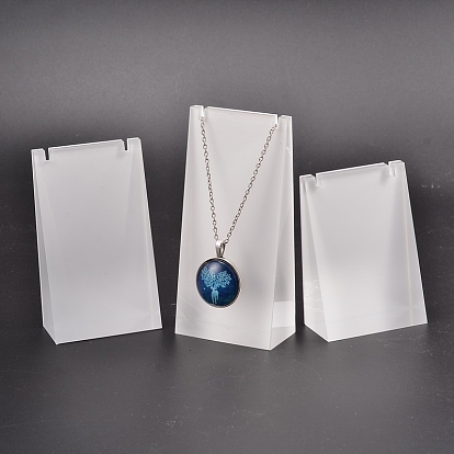 Organic Glass Necklace Display Stand Sets, 8.5~12x6x3cm