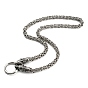 304 Stainless Steel Byzantine Chain Necklaces with 316L Surgical Stainless Steel Wolf Clasps