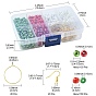 Kit de fabrication de boucles d'oreilles sur le thème de Noël à faire soi-même, y compris des perles de rocaille et d'imitation de verre, anneaux de charme de verre à vin en laiton et crochets de boucles d'oreilles