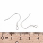 925 Sterling Silver Earring Hooks, 19mm, Hole: 2mm, 22 Gauge, Pin: 0.6mm