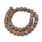 Electroplated Non-magnetic Synthetic Hematite Beads Strands, Frosted, Flat Round