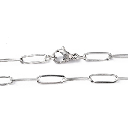 201 collar de cadena con clip de acero inoxidable para hombres y mujeres