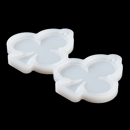 4 piezas 4 juego de moldes de silicona para colgantes diy de naipes de estilo, moldes de resina, para resina uv, fabricación de joyas de resina epoxi