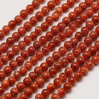 Goldstone synthétique perles rondes brins