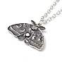 Alloy Moon Phase Moth Pendant Necklace, Gothic Jewelry for Men Women