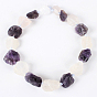 Natural Gemstone Crystal & Amethyst Quartz Rough Nuggets Bead Strands, 13~40x10~26x10~23mm, Hole: 2mm, about 14~19pcs/strand, 16.54 inch