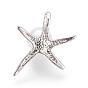Pendentifs en laiton, avec la perle acrylique, étoile de mer / étoiles de mer, sans nickel