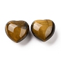 Natural Tiger Eye Heart Love Stone, Pocket Palm Stone for Reiki Balancing