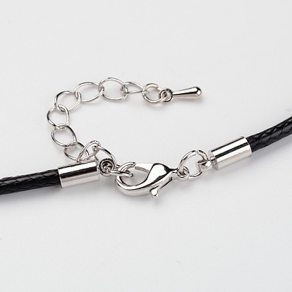 Слезинки вощеный шнур натуральный ракушки paua кулон ожерелья и серьги комплекты украшений, с платиновый оттенок латуни когтя омара застежками, 14.3 дюйм, 2 мм, 50 мм, штифты : 0.8 мм