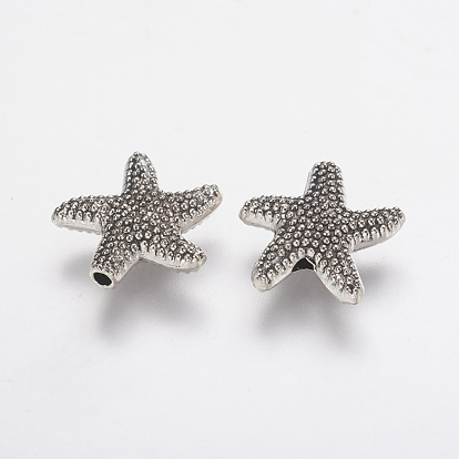 Tibetan Style Alloy Beads, Cadmium Free & Lead Free, Starfish/Sea Stars
