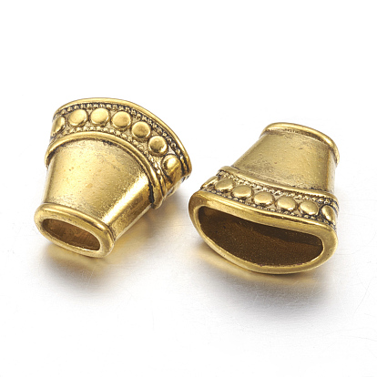 Style tibétain perles cônes, sans cadmium et sans plomb, colonne, 15x15x8mm, Trou: 6x3mm, diamètre intérieur: 13x5.5 mm