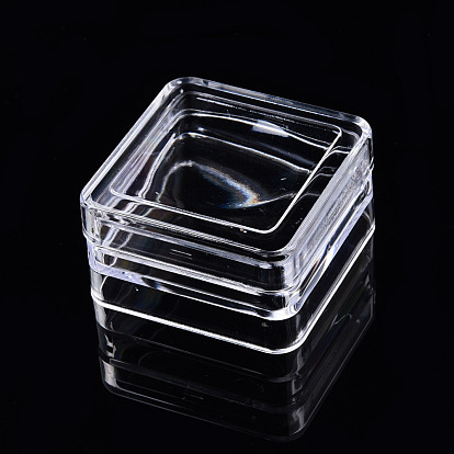 Rectangle Polystyrene Plastic Bead Storage Containers, with 12Pcs Square Small Boxes
