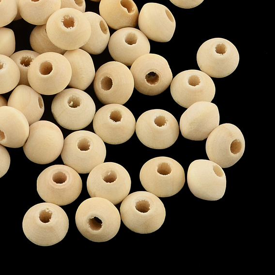 Undyed Natural Wood Rondelle Beads, Lead Free, 8x6mm, Hole: 2.5~3mm, about 4200pcs/500g