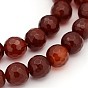 Carnelian Beads Strands, Faceted, Dyed, Round