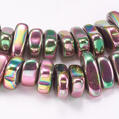 Electroplated Non-magnetic Synthetic Hematite Beads Strands, Nuggets