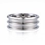 201 núcleo de anillo de acero inoxidable en blanco para la fabricación de joyas con incrustaciones, anillo de borde biselado de doble canal