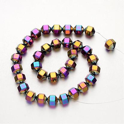 Electroplate Non-magnetic Synthetic Hematite Bead Strands, Polygon