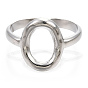 304 Stainless Steel Hollow Oval Cuff Rings, Open Rings for Women Girls