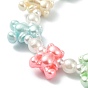 Lindo oso acrílico y pulseras elásticas con cuentas de perlas de plástico ABS para niños