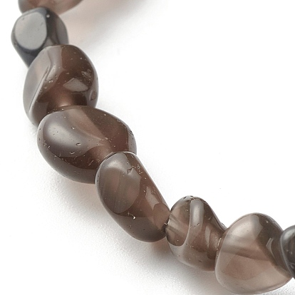 Bracelet extensible de perles de pépites de pierres précieuses mélangées naturelles pour elle