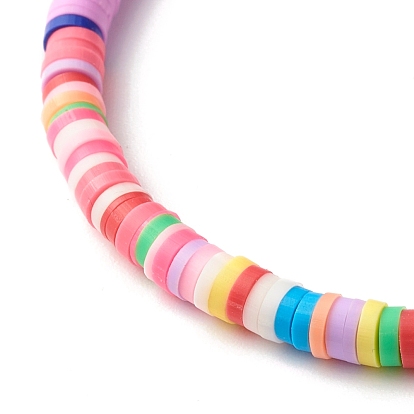 Handmade Polymer Clay Heishi Beads Stretch Bracelet, Surfering Bracelet for Girl Women