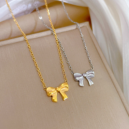 Minimalist Butterfly Bow Personality Minimalist Gold Necklace - Lock Bone Chain.