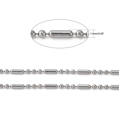 304 cadenas de bolas de acero inoxidable, decorativa cadena de cuentas bola, 1.5 mm