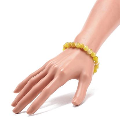 Bracelet extensible à perles rondes en agate naturelle, bijoux en pierres précieuses pour femmes